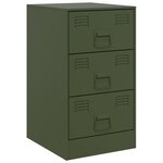 vidaXL Table de chevet vert olive 34 5x39x62 cm acier