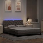 vidaXL Cadre de lit avec LED sans matelas taupe 160x200 cm tissu