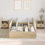 vidaXL Cadre de lit avec rangement Chêne Sonoma 120 x 200 cm
