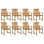 vidaXL Chaises de jardin lot de 8 Bois d'acacia solide