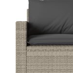 vidaXL Canapé de jardin et coussins 3 places gris clair résine tressée