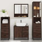 vidaXL Ensemble de meubles de salle de bain 4 Pièces chêne marron