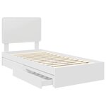 vidaXL Lit de Rangement Blanc 75 x 190 cm Bois d'ingénierie