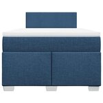 vidaXL Sommier à lattes de lit avec matelas bleu 120x190 cm tissu