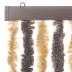 vidaXL Rideau anti-mouches marron foncé et beige 100x200 cm chenille