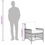 vidaXL Chaise de jardin avec coussins noire 60x70x78 cm en osier