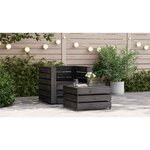 vidaXL Salon de jardin palette 2 Pièces Bois de pin imprégné de gris