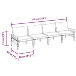 vidaXL Ensemble de canapé de jardin 4 Pièces Anthracite Acier