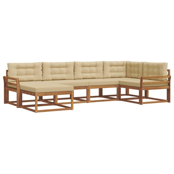 vidaXL Ensemble de canapés d'extérieur 6 pc Naturel et Beige
