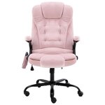 Chaise fauteuil siège de bureau informatique étude de massage Rosevelours rose 02_0024021