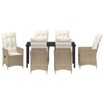vidaXL Ensemble de Mobilier de Jardin 7 Pièces avec Coussins  Rattan Poly Beige