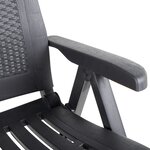 vidaXL Chaises inclinables de jardin lot de 2 Plastique Anthracite