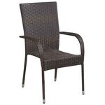 vidaXL Ensemble de salle à manger pour jardin 7 Pièces Marron