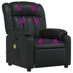vidaXL Fauteuil de massage inclinable Noir Similicuir