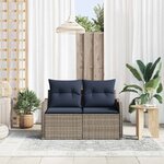 vidaXL Canapé de jardin avec coussin 121 x 62 x 69 cm polyrotin