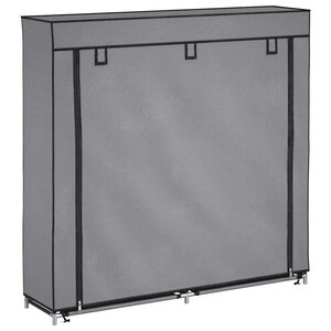 vidaXL Armoire à chaussures avec housse Gris 115x28x110 cm Tissu