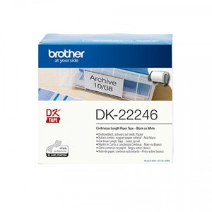 Dk-22246 ruban d'étiquette noir sur blanc