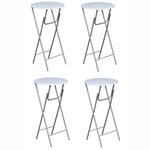 vidaXL Table de bar 4 Pièces avec dessus de table en MDF Blanc