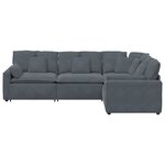 vidaXL Canapé modulaire avec coussins en velours gris foncé
