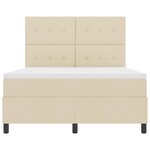 vidaXL Lit à ressorts avec matelas Crème 140 x 200 cm tissu