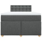 vidaXL Sommier à lattes de lit avec matelas gris foncé 120x190cm tissu