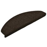 vidaXL Tapis d'escalier auto-adhésifs 10 pièces 65 x 21 x 4 cm Marron foncé Demi-rond Grand