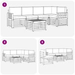 vidaXL Ensemble de canapés d'extérieur 6 pc Blanc et Beige Polyester