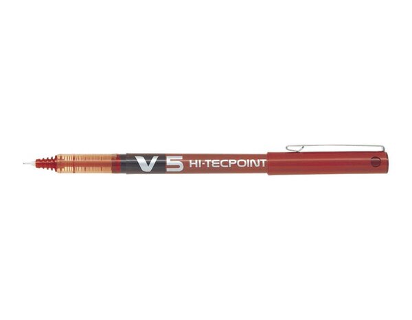 Stylo roller Hi-Tecpoint V5 Encre liquide Pointe Fine Rouge PILOT