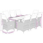 vidaXL Ensemble de bistro de jardin 9 Pièces coussins gris poly rotin