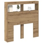 vidaXL Armoire tête de lit avec LED chêne artisanal 100x17x102 cm