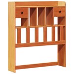 vidaXL Lit bibliothèque sans matelas cire marron 90x200 cm pin massif