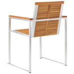 vidaXL Chaises de jardin lot de 2 acacia solide et acier inoxydable