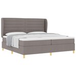 vidaXL Lit à ressorts avec matelas Taupe 200 x 200 cm tissu