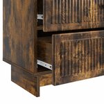 vidaXL Cabinet de chevet avec tiroir Chêne fumé 62 x 34 5 x 47 5 cm