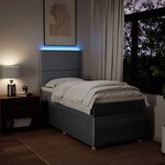 vidaXL Sommier à lattes de lit avec matelas gris clair 80x200 cm tissu