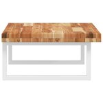 vidaXL Étagère de vasque murale acier et bois massif d'acacia