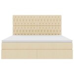 vidaXL Lit de rangement LED avec matelas Crème 160 x 200 cm Tissu