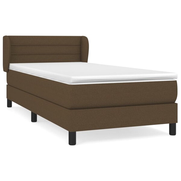 vidaXL Sommier à lattes de lit avec matelas Marron foncé 90x200 cm