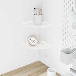 vidaXL Étagère Flottante d'Angle 2 pc Blanc 18 x 18 x 2 cm
