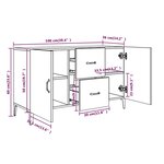 vidaXL Buffet blanc brillant 100x36x60 cm bois d'ingénierie