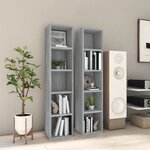 vidaXL Armoires à CD 2 Pièces Sonoma gris 21x16x93 5 cm Bois d'ingénierie