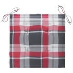 vidaXL Chaises de jardin lot de 6 et coussins carreaux rouge bois teck