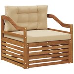 vidaXL Canapé d’extérieur Naturel et Beige