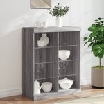 vidaXL Buffet avec lumières LED sonoma gris 81x37x100 cm