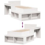 vidaXL Cadre de lit sans matelas blanc 80x200 cm bois massif de pin