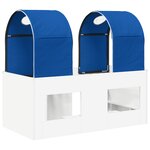 vidaXL Lit avec Tunnel 4 Pièces Blanc et bleu Bois d'ingénierie