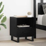 vidaXL Cabinet de chevet avec tiroir Chêne noir 40 x 35 x 47.5 cm