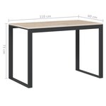 Bureau table poste de travail meuble d'ordinateur informatique étude d'ordinateur et chêne 110 x 60 x 73 cm Aggloméré brun 02_0023751