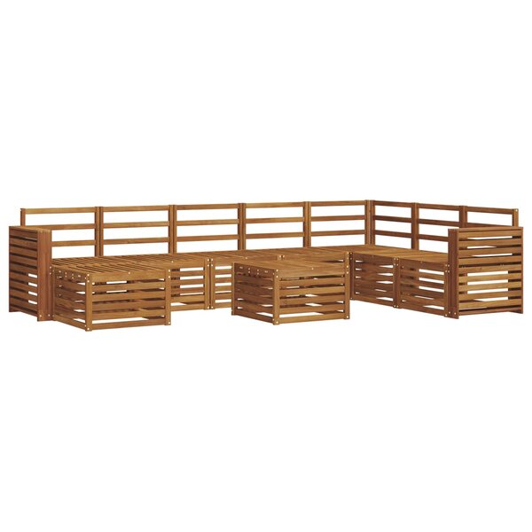 vidaXL Ensemble de canapés d'extérieur 9 Pièces Naturel