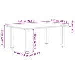 vidaXL Table à manger marron clair bois de chêne massif rectangulaire